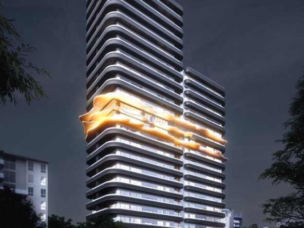 Torre de apartamentos ubicada en La Trinitaria, Santiago, República Dominicana.