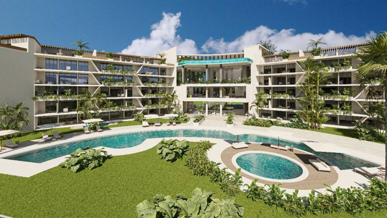 Apartamentos amueblados rodeados por campo de golf en Punta Cana